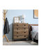 Wooden Bedroom Chest of Drawers With 4 Brown Drawers 80x39x95cm