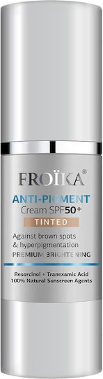 Froika Anti-Pigment Дневен Крем за Лице с Цвят и SPF50 Против Пигментни Петна с Витамин C и Пептиди 30ml