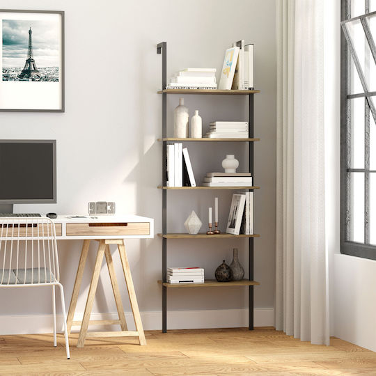 Βιβλιοθήκη Ladder Καφέ 60x30x184.5εκ.