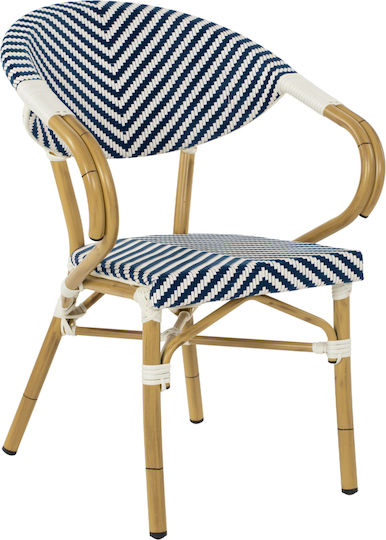 Καρέκλα Bamboo Look Μπλε-Λευκό 59x56x82εκ. Καρέκλα Bamboo Look Μπλε-Λευκό 59x56x82εκ.