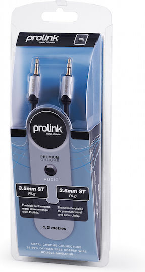 Prolink Prolink 3.5mm Jack Cable - 3.5mm Male to 3.5mm Male Black Length 1.5m HMC105-0150