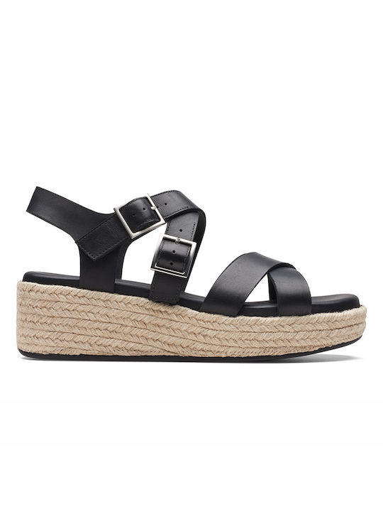 Clarks Kimmei Buckle Platforme dama Negre