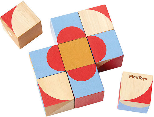 Ξύλινο Παιδικό Puzzle Γεωμετρικά Μοτίβα για 3+ Ετών 9pcs Plan Toys