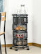 HomCom HomCom Metallisches Küchenwagen Mit 4 Ebenen Schwarz 33x33x77cm