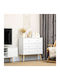 HomCom Bedroom Chest of Drawers Wooden with 3 Drawers White 80x30x80cm
