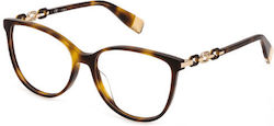 Furla Women's Acetate Butterfly Prescription Eyeglass Frames Brown Tortoise VFU541S 0752