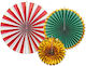 PartyDeco Christmas Decorative Rosettes Hanging Ornament for Party 3 Pieces 43cm