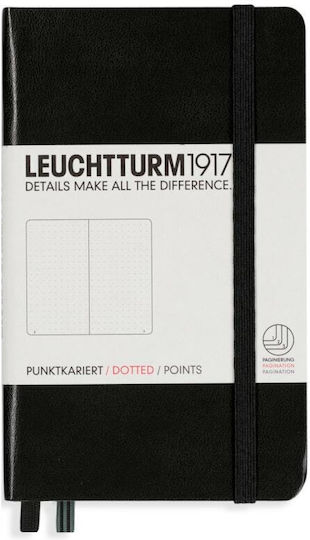 Leuchtturm1917 Notebook A6 Bullet 94 Sheets with Dots with Hard Cover and Black Rubber Band
