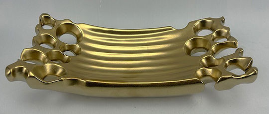 Karvounis Fruit Bowl Ceramic Gold 35x16.5x8.5cm