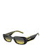 Arnette Litty Unisex Sunglasses with Black Plastic Frame and Yellow Gradient Lens