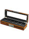 Rothenschild Wooden Case with transparent lid for 6 watches in Brown color RS-2377-6EB