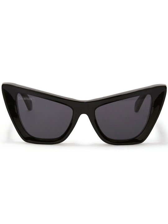 Off White Women's Sunglasses with Black Plastic Frame and Black Lens OERI045F22PLA001-1007