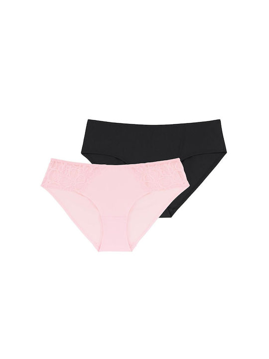 Dorina Γυναικεία Slip 2Pack Pink / Black
