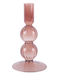 Present Time Swirl Bubbles Candle Holder Glass in Pink Color 9x9x16cm 1pcs