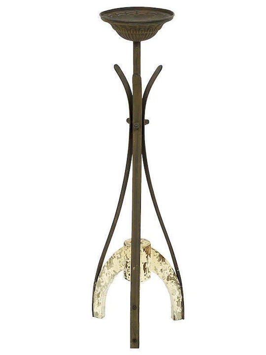 Zen Collection Candle Holder Metal in Brown Color 16x16x58cm 1pcs