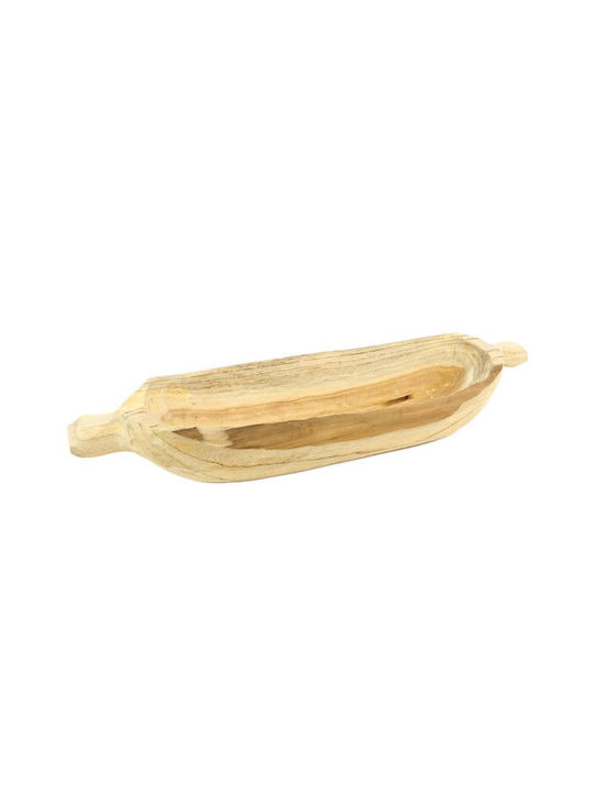 Atmosphera Vintage Oval Wooden Decorative Platter Terak Beige 50x14x8cm