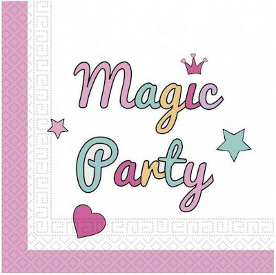 Șervețele Magic Party Roz 33x33cm. 20buc