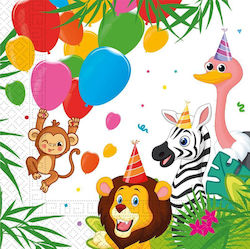 Jungle Balloons Napkins Multicolored 33x33cm 20pcs