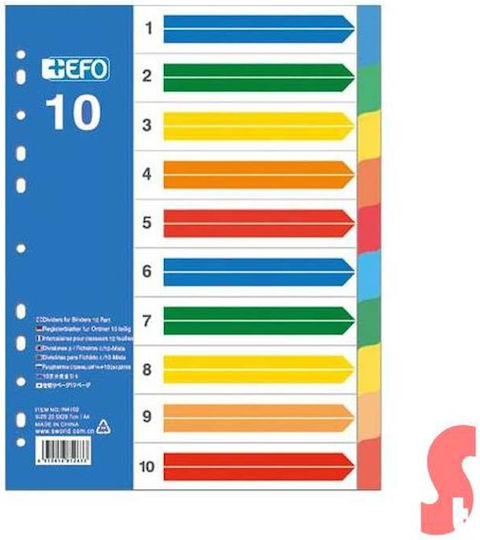 +Efo Пластмасови Разделители за Документи A4 с Дупки 10бр