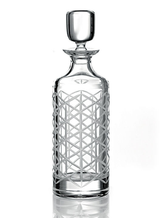 Novaker Queen Crystal Decanter for Whiskey 31cm with Stopper Transparent 750ml KM420