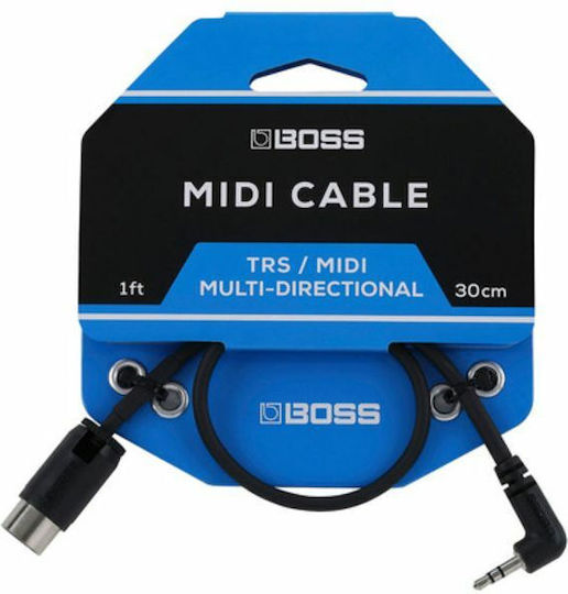Boss Кабел Midi мъж - 3,5 мм мъжки 0.3м Черен (BMIDI-1-35)
