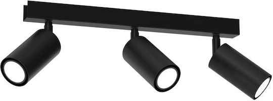 Eko Light Hudson Τριπλό Σποτ με Ντουί GU10 σε Μαύρο Χρώμα