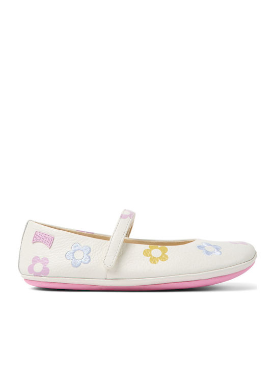 Kids Anatomic Leather Ballerinas TWINS with Hoop & Loop Closure White
