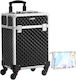 Metallic Cosmetic Case Wheeled Black JHZ013B01 H53xW34xD24cm