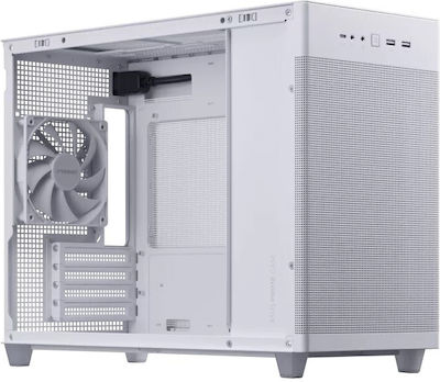 Asus Prime AP201 Gaming Micro Tower Computer Case with Window Panel White