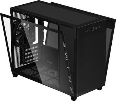 Asus Prime AP201 TG Gaming Micro Tower Computer Case with Window Panel Black