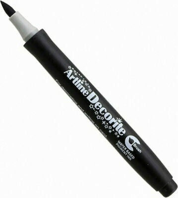 Artline Decorite Brush Μαρκαδόρος Μαύρος για Ξύλο, Πορσελάνη και Γυαλί
