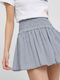 Basma Damen Denim Rock-Shorts Hoch tailliert Blau