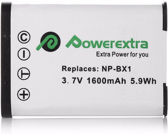 Powerextra Μπαταρία Φωτογραφικής Μηχανής SN-BX1 Ιόντων-Λιθίου (Li-ion) 1600mAh Συμβατή με Sony NP-BX1