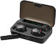 Sandberg Powerbank Earbud Bluetooth Handsfree Căști cu Carcasă de Încărcare Negru