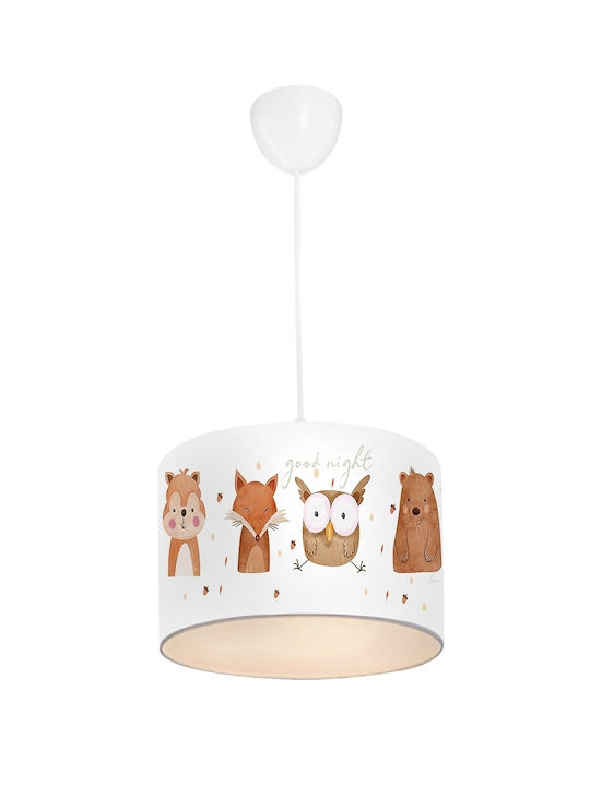 Heronia Single Bulb Kids Lighting Pendant of Plastic with Drive Size E27 In White Colour