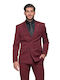 Dezign Men's Suit Slim Fit Burgundy