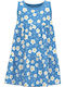Children's Dress Sleeveless Floral Blue