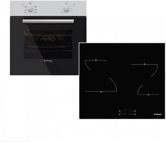 Pyramis 60ΑΠ 1006R + PHC61410FMB Over Counter Oven 66lt with Ceramic Hobs W59.5cm.