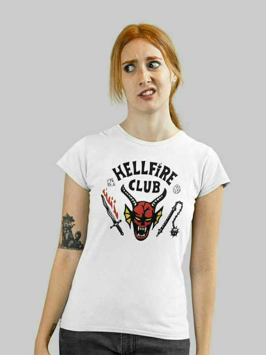 Stranger Things Γυναικείο T-shirt Hellfire Club Λευκό