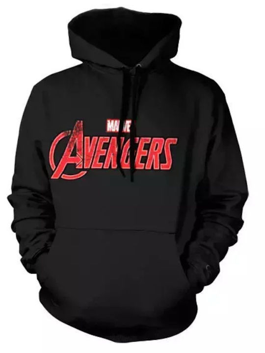 The Avengers Distressed Hoodie Black DSN-3-AVE006-H70-11