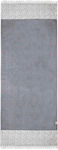 White Fabric Art Prosop de Plajă de Bumbac Gri cu franjuri 160x80cm.