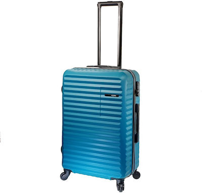 Rain C Medium Travel Suitcase Hard Petrol with 4 Wheels Height 65cm