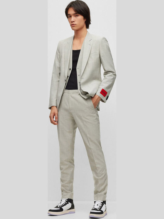 Arti/hesten232v1x Men's Suit with Vest Slim Fit Light Beige