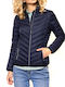 Heavy Tools Women's Short Puffer Jacket for Winter Navy Blue