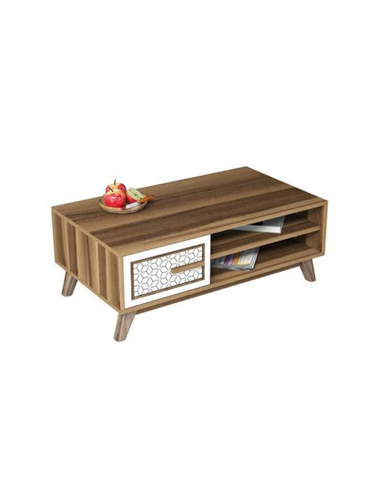 Rectangular Wooden Coffee Table Walnut L105xW60xH38cm