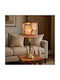 Japanesse Blossom Ceramic Vintage Table Lamp for E14 Socket with Shade and White Base