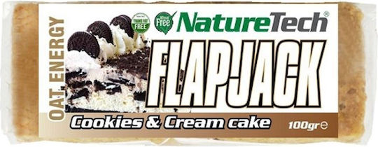 NatureTech Baton cu Ovăz Energie Flapjack cu Fursecuri și Cremă 100gr