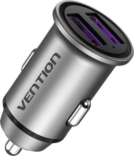 Vention Φορτιστής Αυτοκινήτου 30W με Θύρες: 2xUSB Γκρι