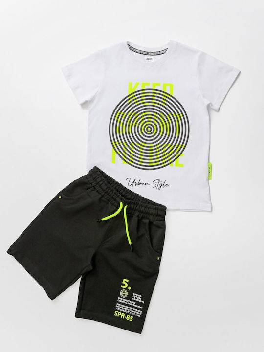 Sprint Kids Set with Shorts Summer 2pcs White