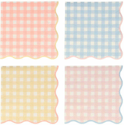 Party Napkins Gingham 12.7x12.7cm. 20pcs (Μiscellaneous Colors)